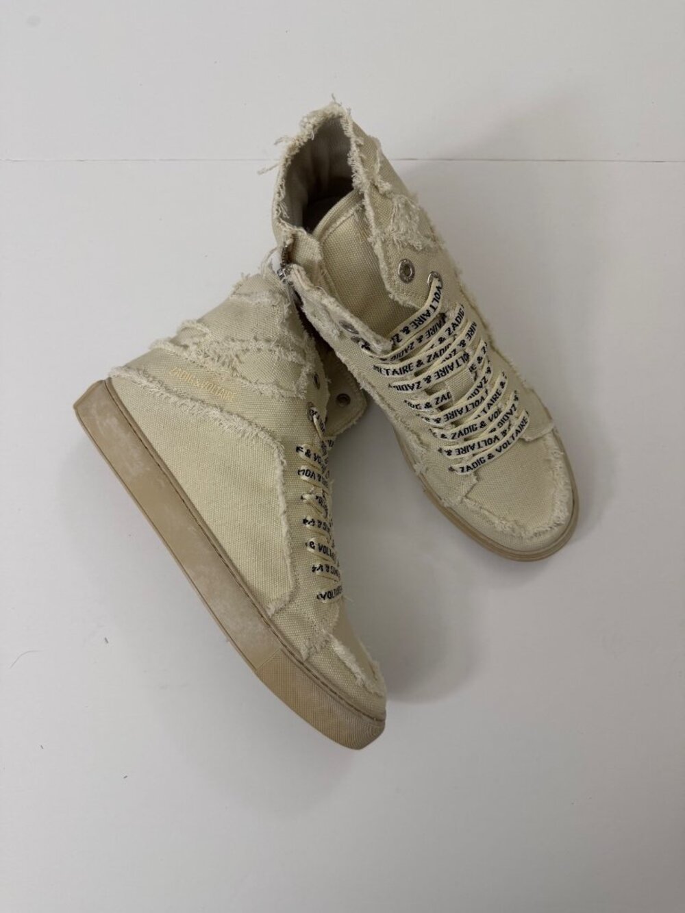 NWB Zadig & Voltaire High Flash Canvas High Top Sneakers Flash Size 41 - Picture 4 of 7